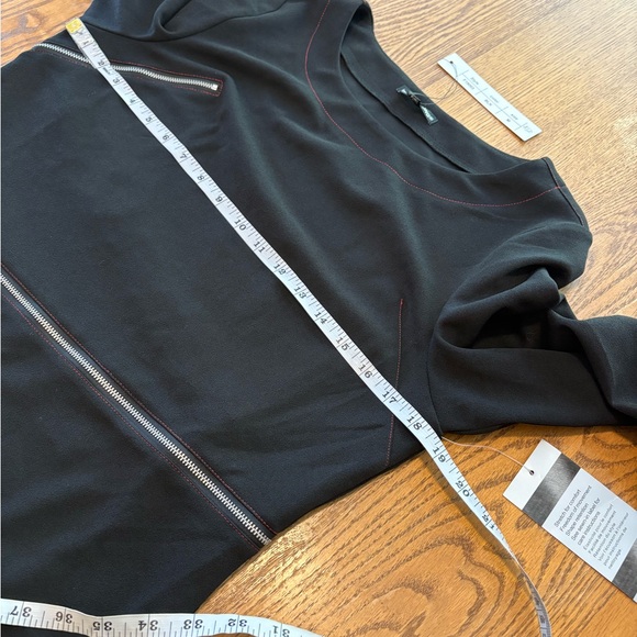 Samuel Dong NWT Black Zipper Sheath Dress 3/4 Sleeves Size M - Picture 6 of 11